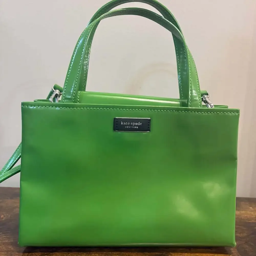 Kate Spade New York Sam Icon Spazzolato Small Tote Crossbody Green K8818
